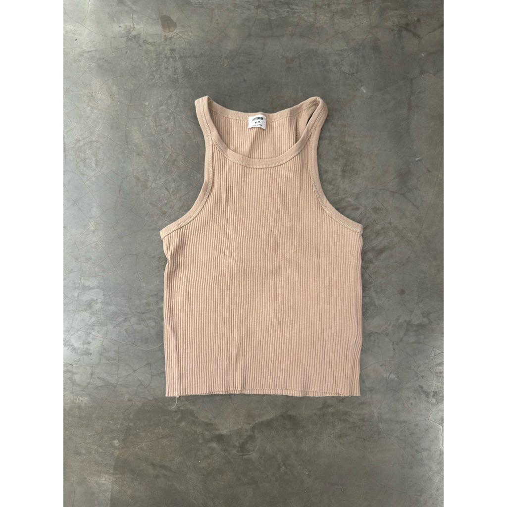 COTTON ON Nude Ribbed Tank Top M