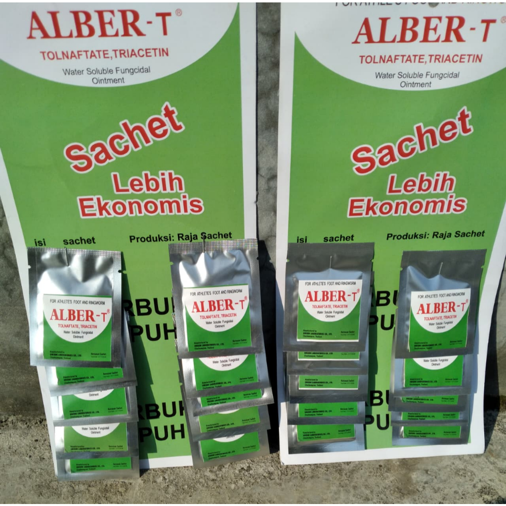 SALEP ALBERT-T 1 RENTENG 10 SACHET ALBERT OBAT AYAM SAKIT KOREP KURAB MUKA BURAS PUTIH INFEKSI JAMUR
