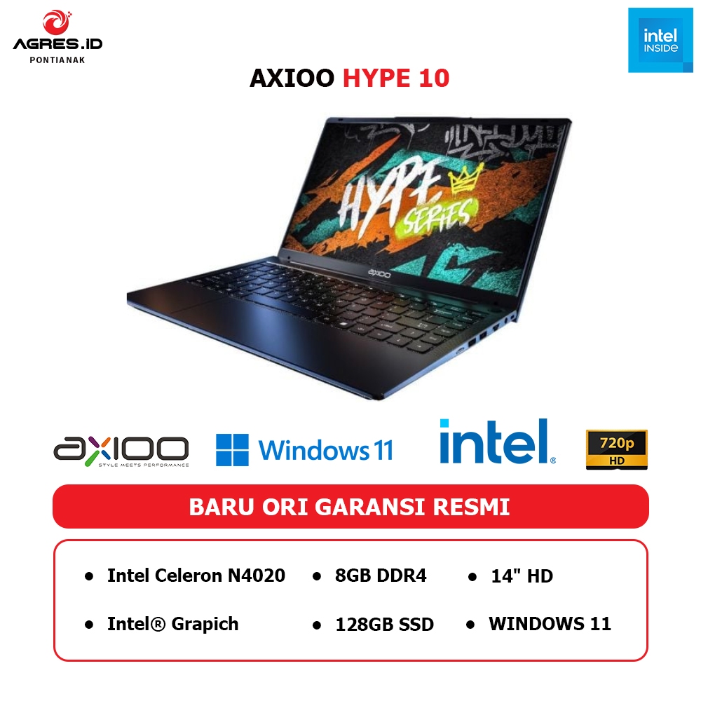 LAPTOP AXIOO HYPE 10 SERIES - INTEL N4020 WINDOWS 11