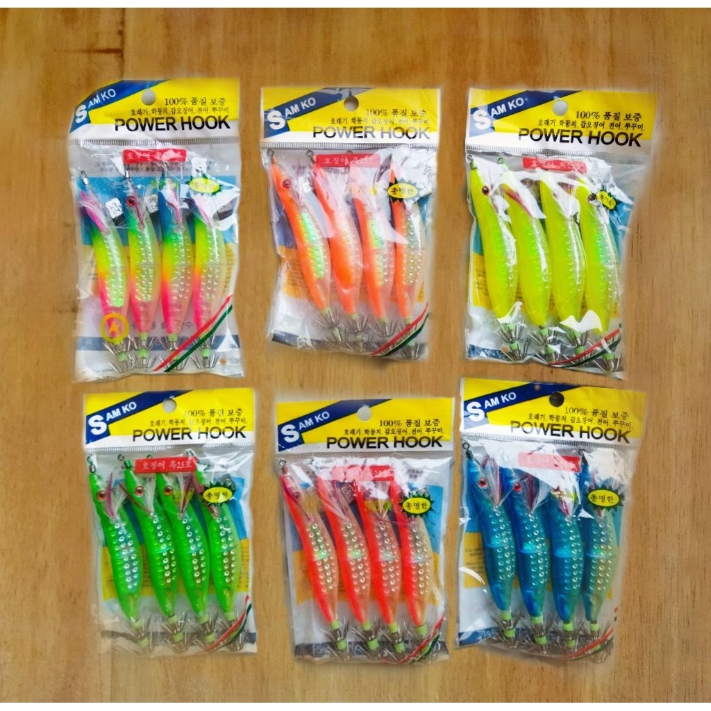 1 PAK ISI 4 PANCING UMPAN CUMI 2,5 UDANG UDANGAN SAMKO POWER HOOK