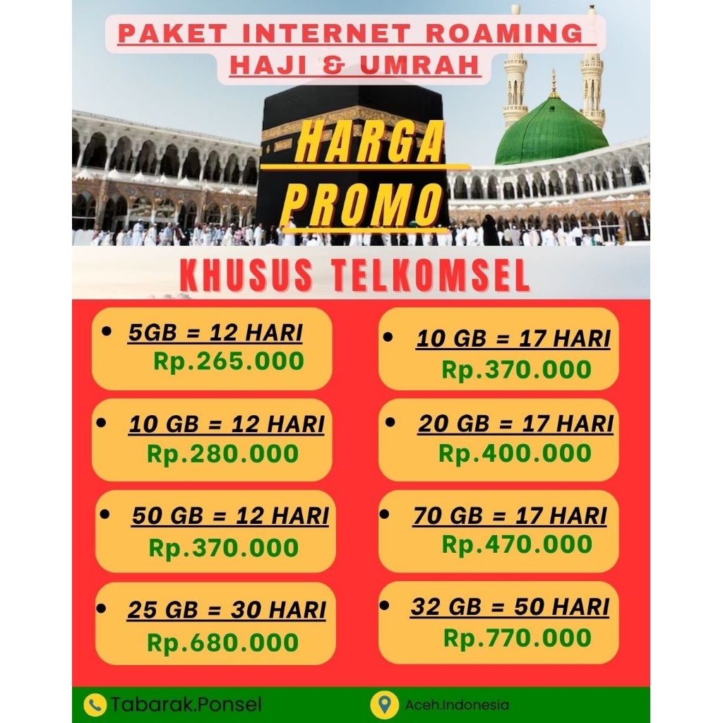 Paket Internet Roaming Haji dan Umrah