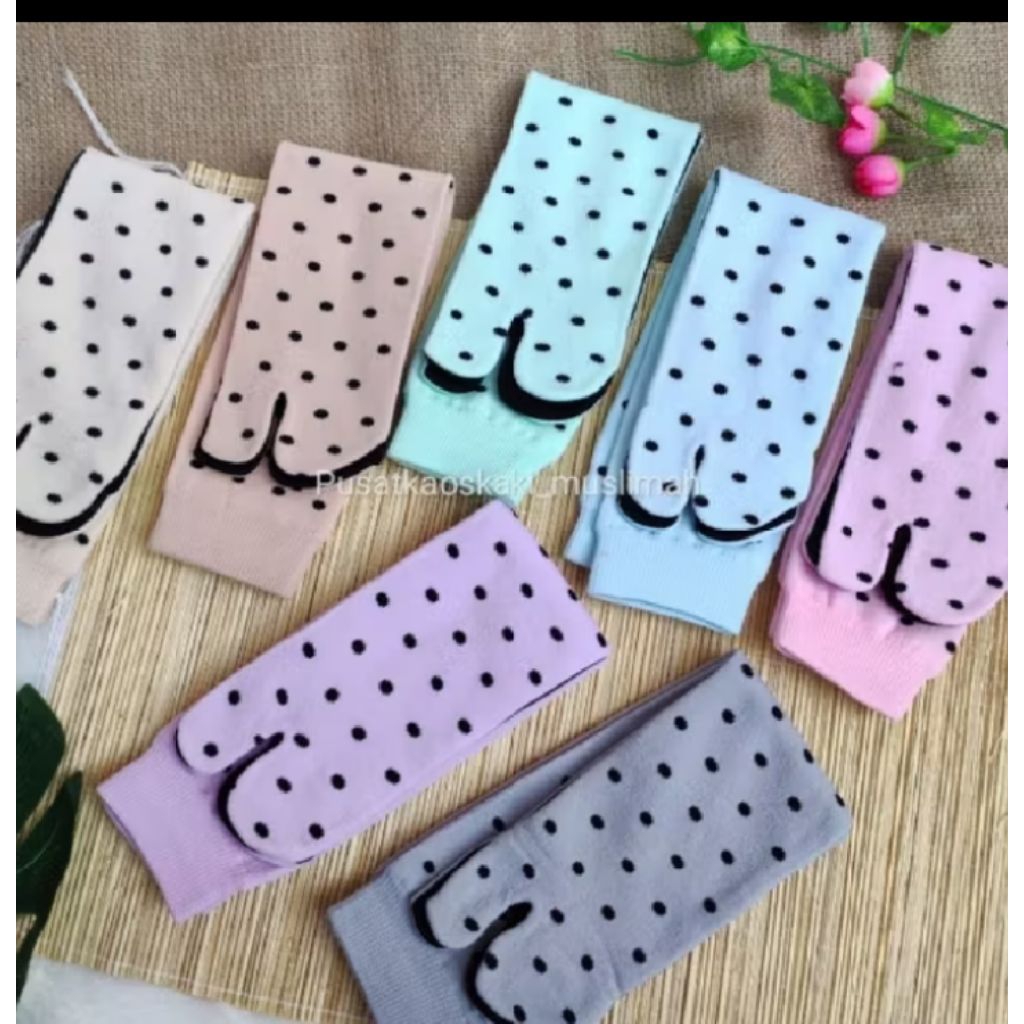 Grosir 12 pasang  kaos kaki muslimah/kaos kaki muslimah motif/kaos kaki jempol motif warna/kaos kaki
