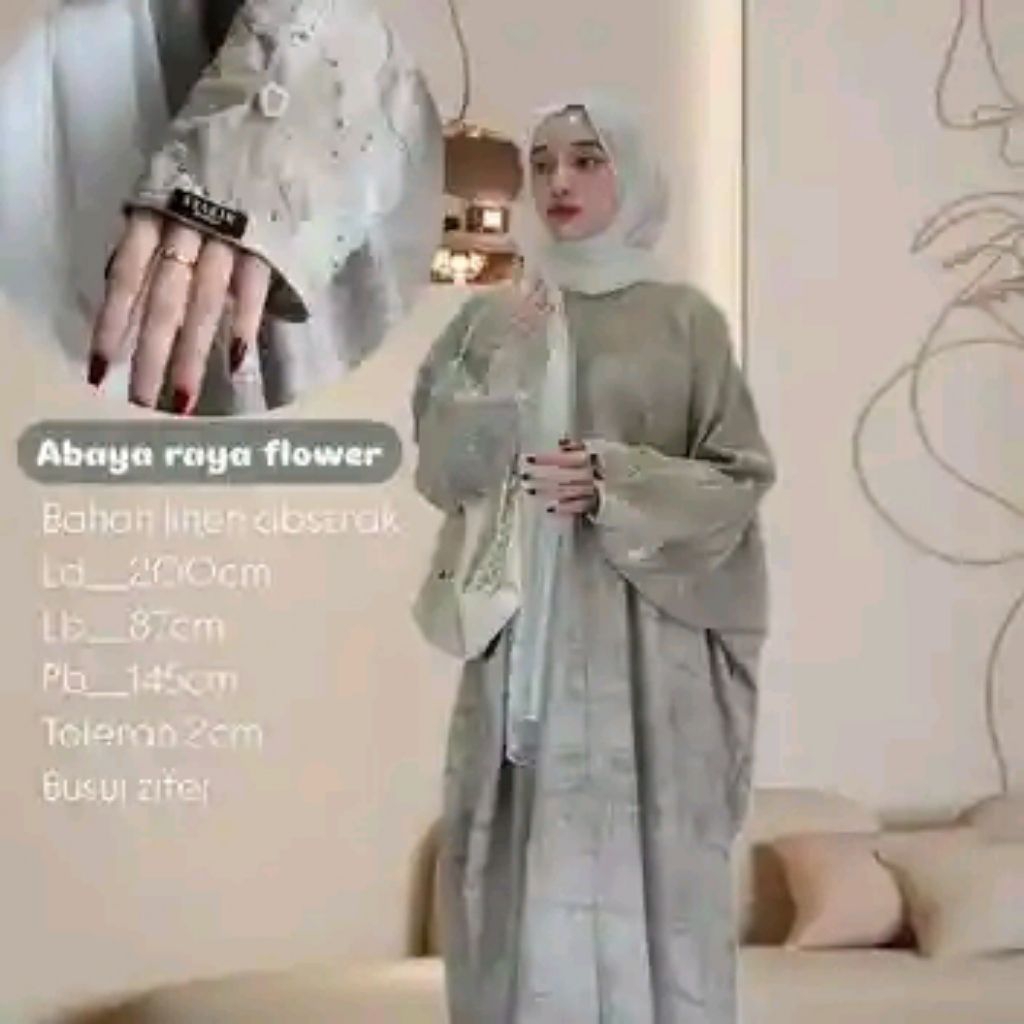ABAYA RAYA FLOWER, ABAYA PRELOVED, KAFTAN ABAYA PRELOvED