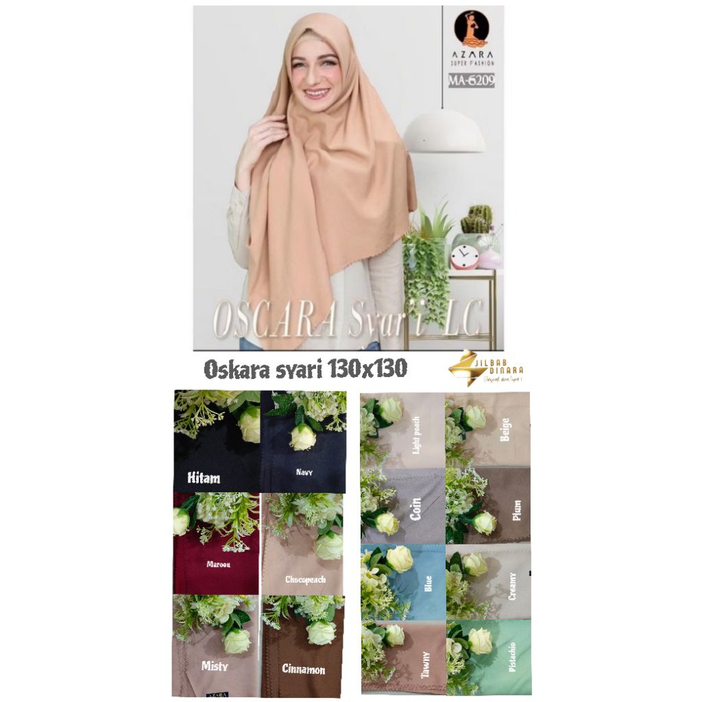 Toko Jilbab Dinara - Jilbab Segi Empat Syar'i / Jilbab Polos Syar'i / Hijab Polos Sya'i by Azara