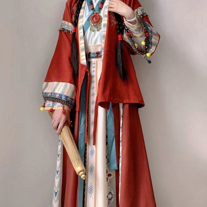 Tang Beizi Adult Hanfu Women's Spring Ethnic Style Waist-High Ruqun