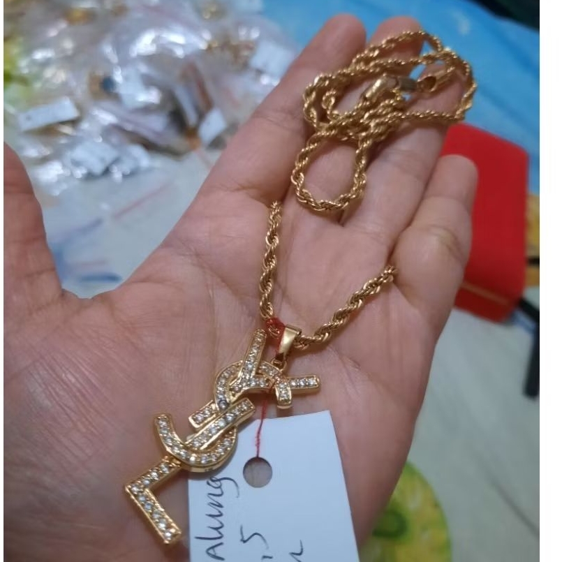 kalung tebal set dng liontin utk pesta gold plated 23k jelewerry asli harga pembelian hanya di batam