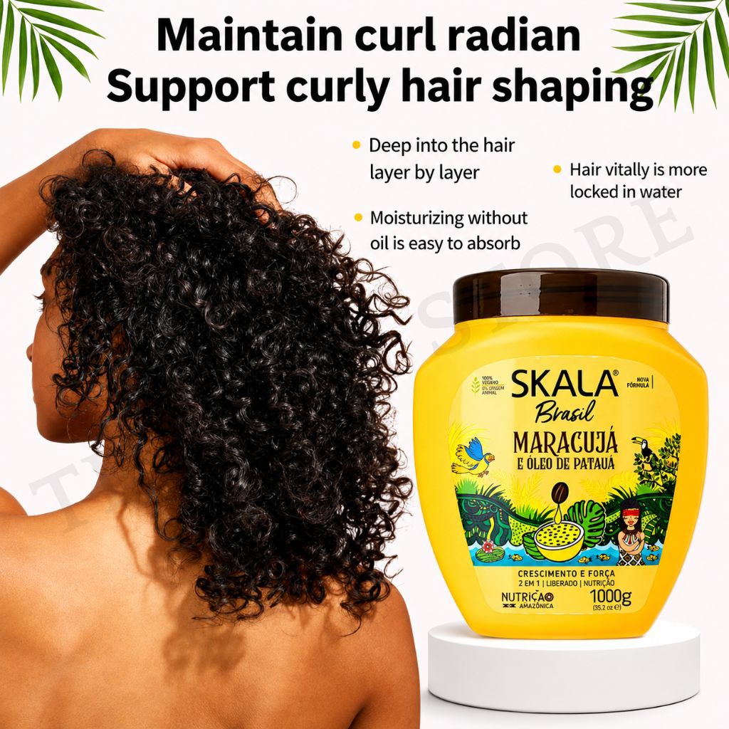 [FULL SIZE 1KG] SKALA Brasil Maracujá  – Masker Rambut Keriting Deep Conditioning | SKALA Curly Hair