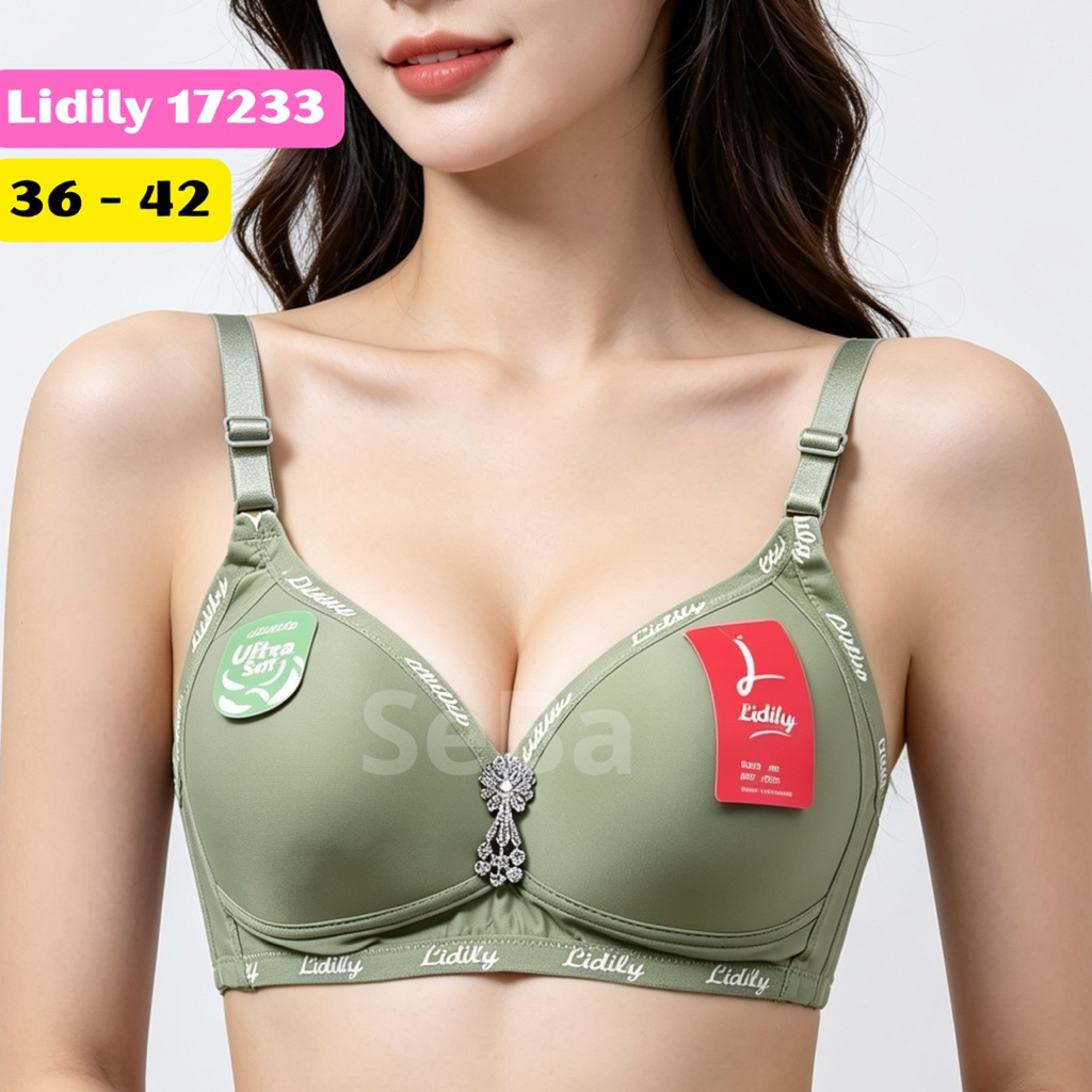 Bra Lidily Casual Cup B-C / Bh Lidily Cup Besar Busa Tipis Tanpa Kawat Kait 3 / Bh LD 17233