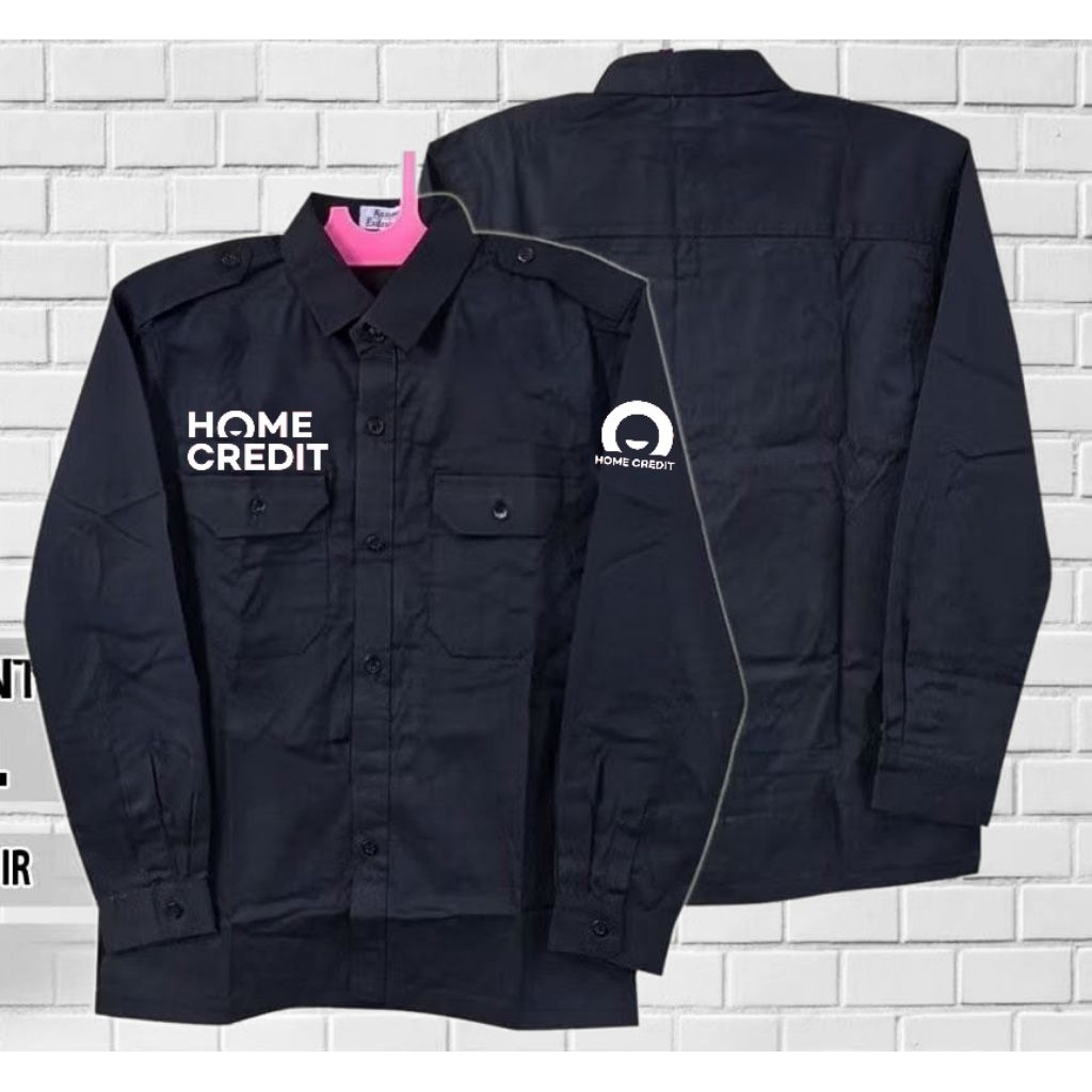 KEMEJA HOME CREDIT LENGAN HITAM KEMEJA LENGAN PANJANG HOME CREDIT