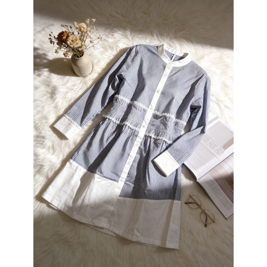 Khalisa Haura Long Tunik Wanita Muslimah Bahan Katun Jepang Premium Adem