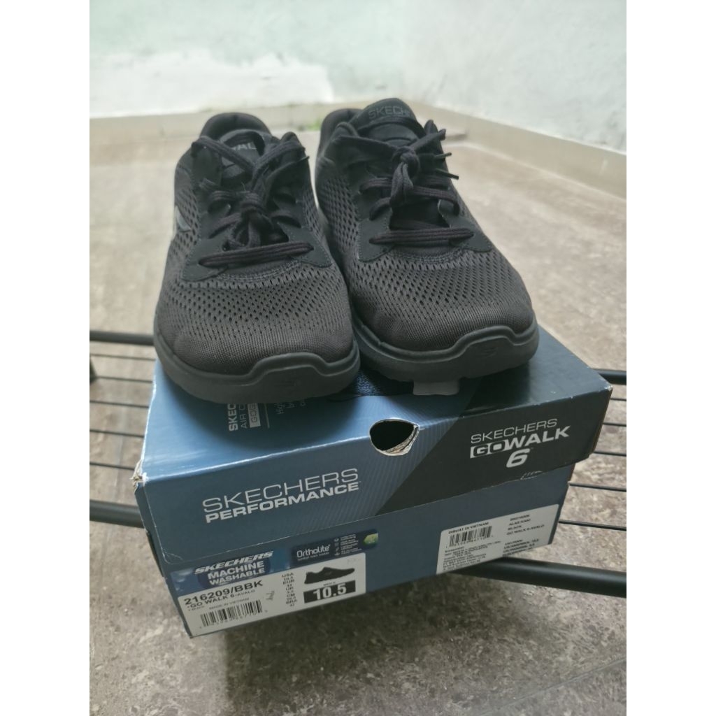Skechers GoWalk 6 Perfomance Triple Black Hitam