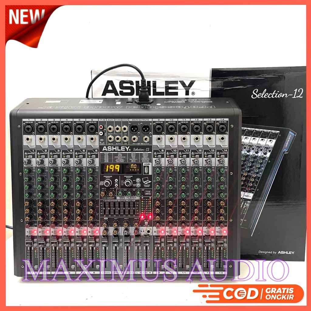 Promo Mixer Audio Ashley Selection 12 12channel Original Mixer Ashley Selection12 Mixing 12 Bagus ( 