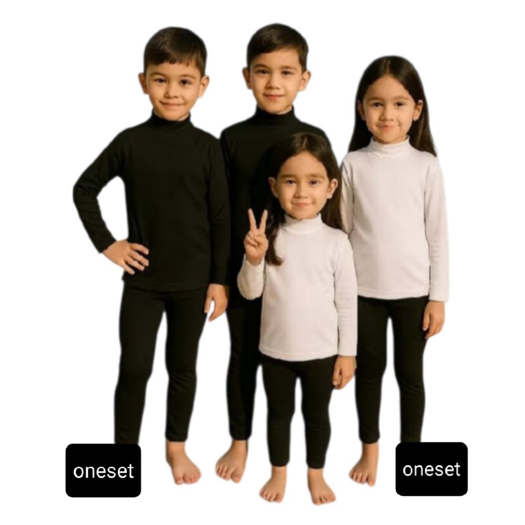 Oneset Setelan Anak Baju Kaos Polos Lengan Panjang + Celana