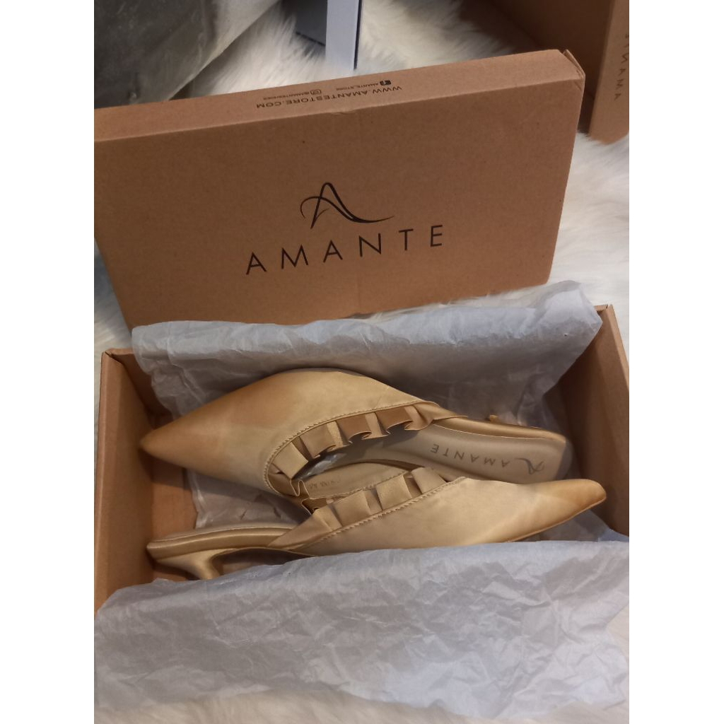 New AMANTE Heels Shoes sale sepatu hak pesta gold cantik