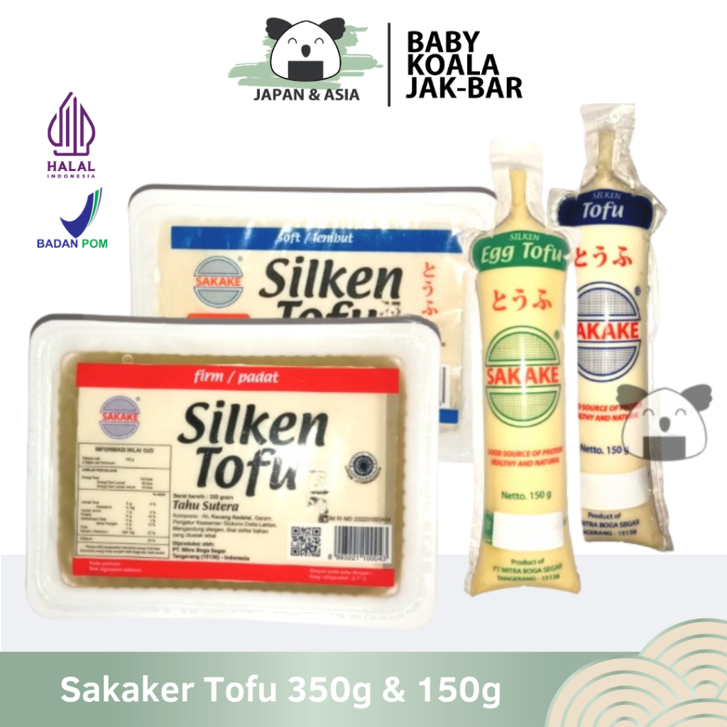 SAKAKE Tahu Putih Jepang 150 & 350 g Halal | Egg Toffu | Tahu Sutra Soft & Firm -BKJ