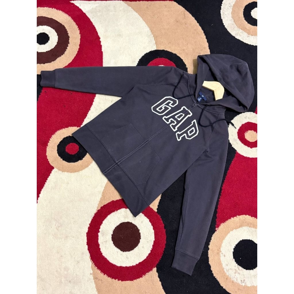 ​[GAP] Full-Zip Hoodie Dark Grey - Classic Big Logo Applique
