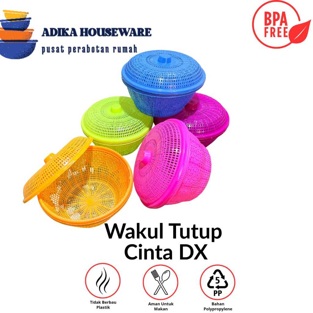 WAKUL TUTUP HATI DX - BESEK NASI TUTUP HAJATAN - MARANG/CETING BERKATAN BAHAN PLASTIK PP5