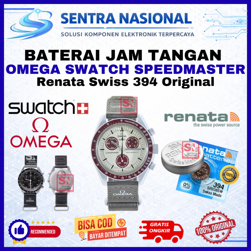 BATERAI JAM TANGAN OMEGA SWATCH SPEEDMASTER ORIGINAL RENATA 394 | BATTERY OMEGA SWATCH RENATA SR936S