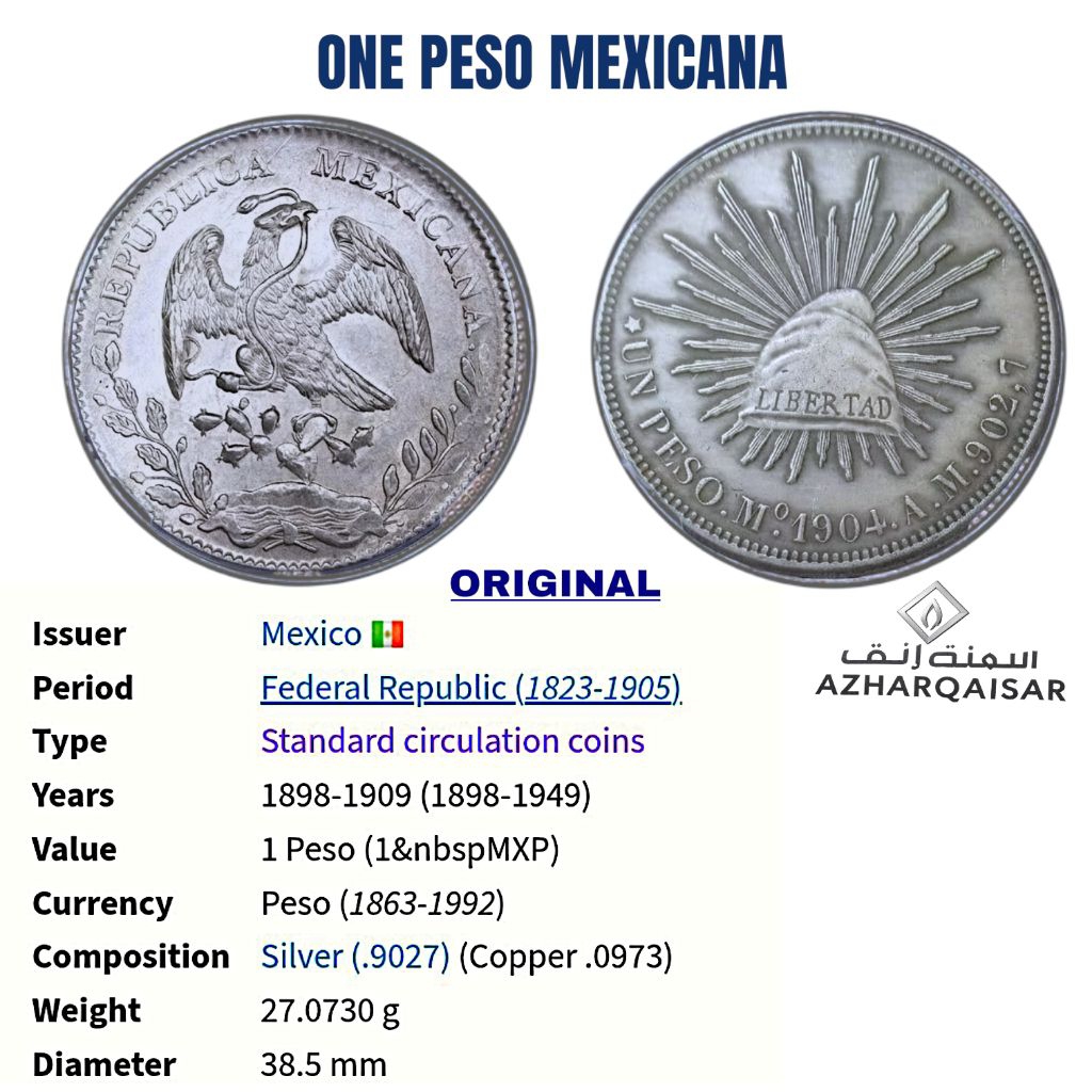 Koin Silver One Peso Mexicana 1989 1992 Koleksi koin perak Mexicana