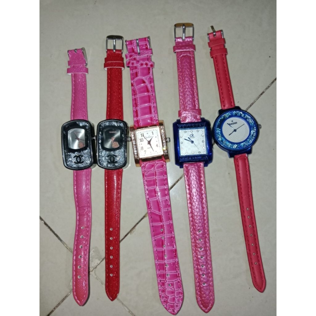 Analog Carfier Cewek Jam Tangan Lucu Merah & Pink Premium | Rado Red Watch