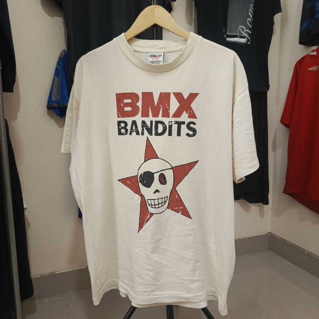 Kaos Band Vintage VTG Kurt Cobain BMX Bandits Oneita Reissue Cream Size 2XL