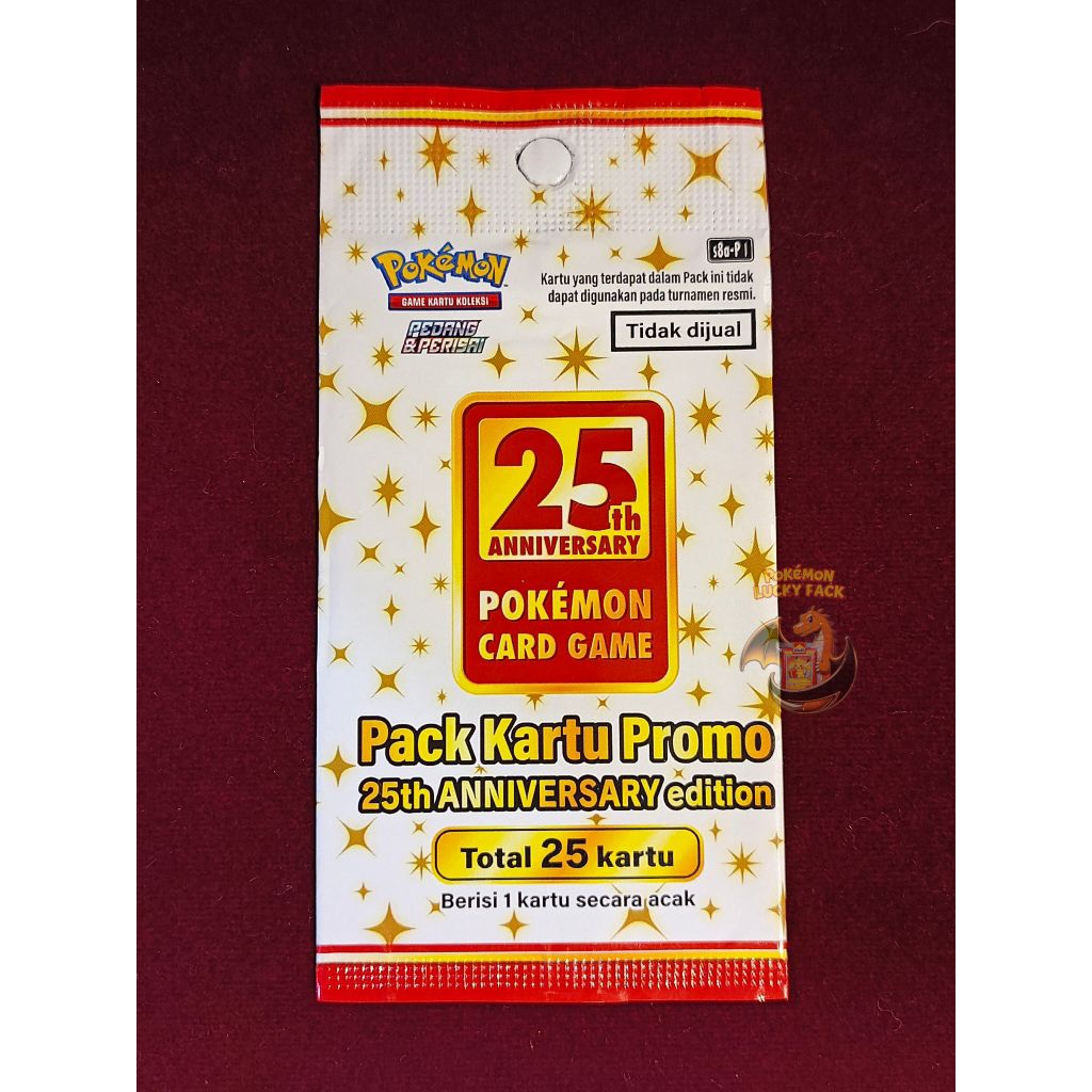 Booster Pack Promo 25th Anniversary Sealed Indonesia Kartu TCG Pokemon Random Hit R SR AR SAR MUR Ch