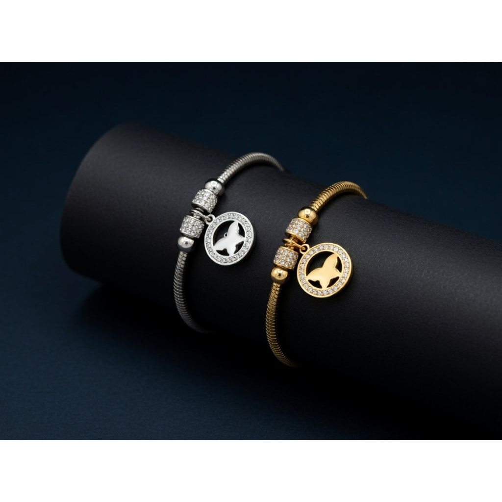 Gelang titanium magnet bulat