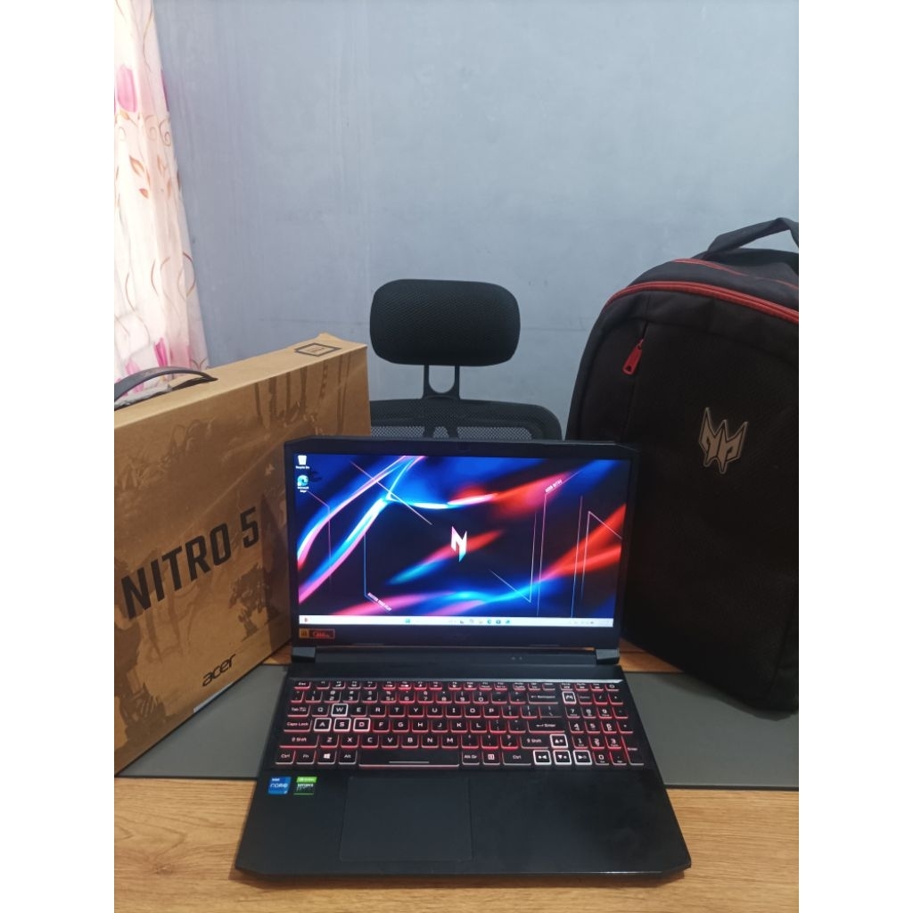 Acer RTX 3060 Core i7 gen 11 Ram 16 SSD 512Gb fullset lengkap normal lancar