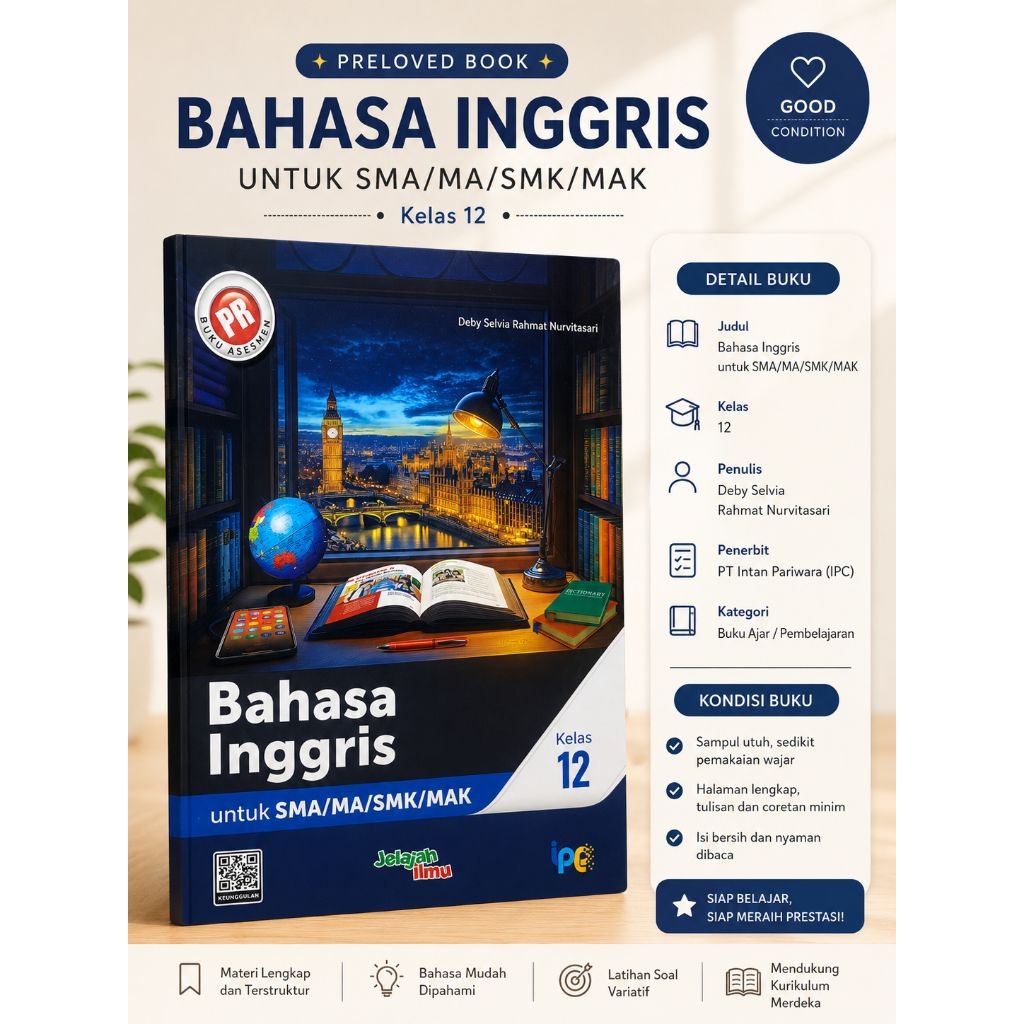|PRELOVED| Buku Asesmen Bahasa Inggris Untuk SMA/MA/SMK/MAK Kelas 12 (XII) by Intan Pariwara