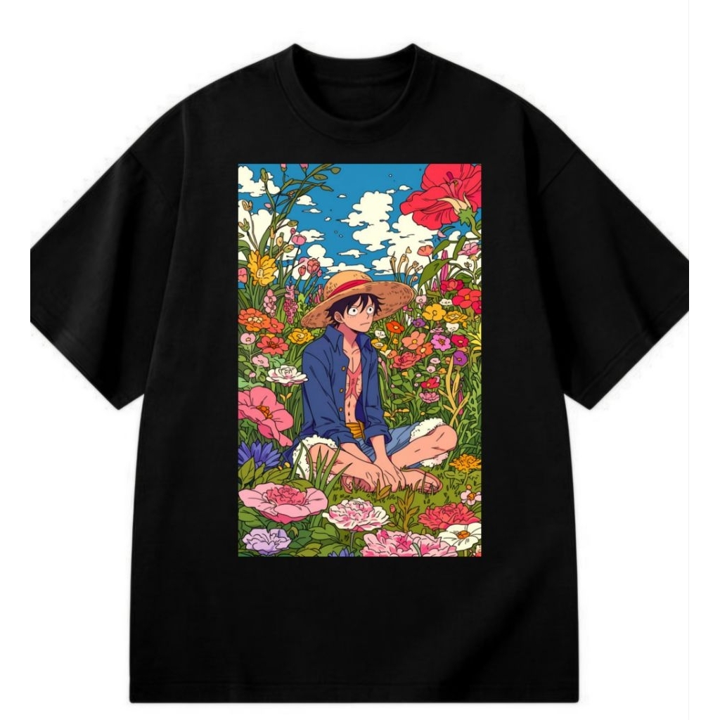 GG's - Tshirt | Black t-shirt pria wanita Vintage retro One Piece Luffy