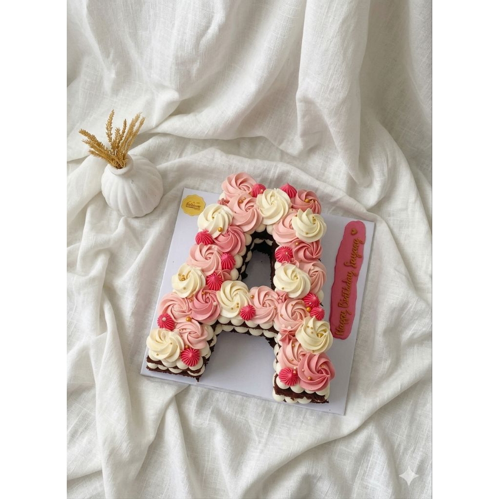 PO H-2 CAKE  BIRTHDAY HURUF KUE ULANG TAHUN HURUF/ANGKA MURAH AESTHETIC