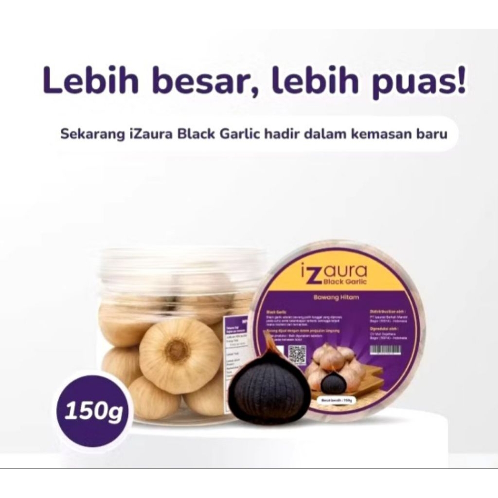 Izaura Black Garlic Bawang hitam kemasan lebih besar  150 gr