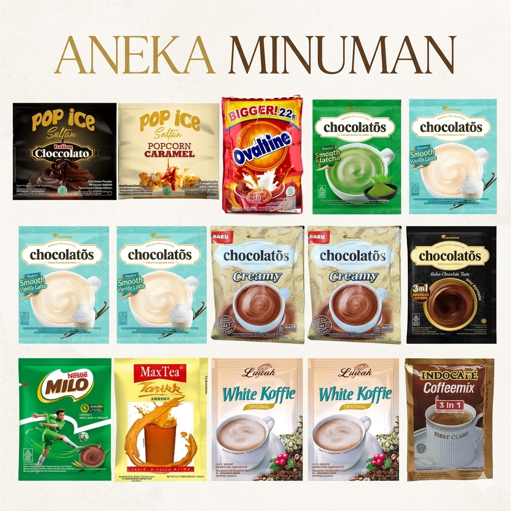 Kapal Api GoodDay Indocafe Maxtea Tarik Milo Chocolatos Ovaltine Pop Ice Powder Minuman Sachet Rence