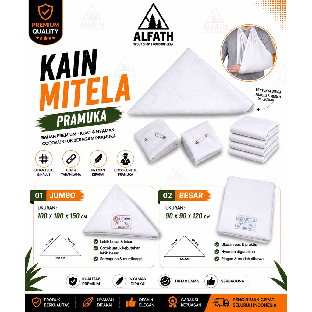 kain mitela segitiga bahan premium kain mitela PMR kain mitela pramuka termurah