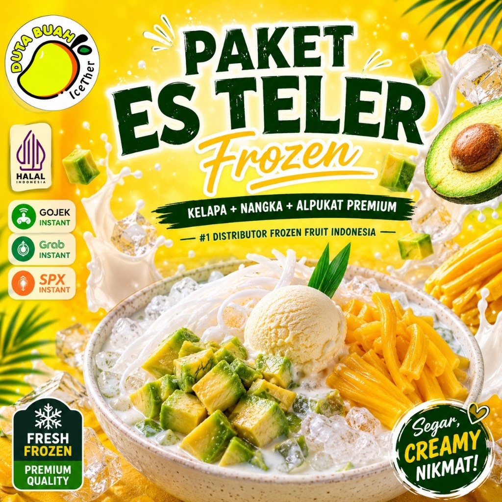 Paket Es Teler Frozen | Kelapa + Nangka + Alpukat | Siap Saji, Cocok untuk Jualan / Keluarga