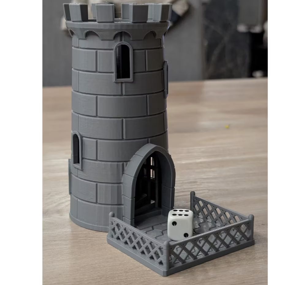 Dice Tower 3D Print - Foldable Hanging Castle Edition - Minimalis - Pengocok Dadu - Board Game - Cat