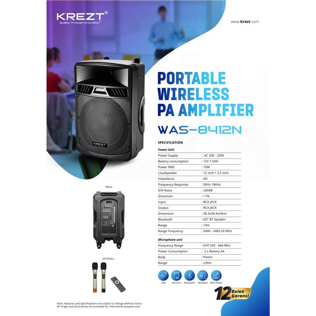 Speaker Portable Krezt 8412 Original