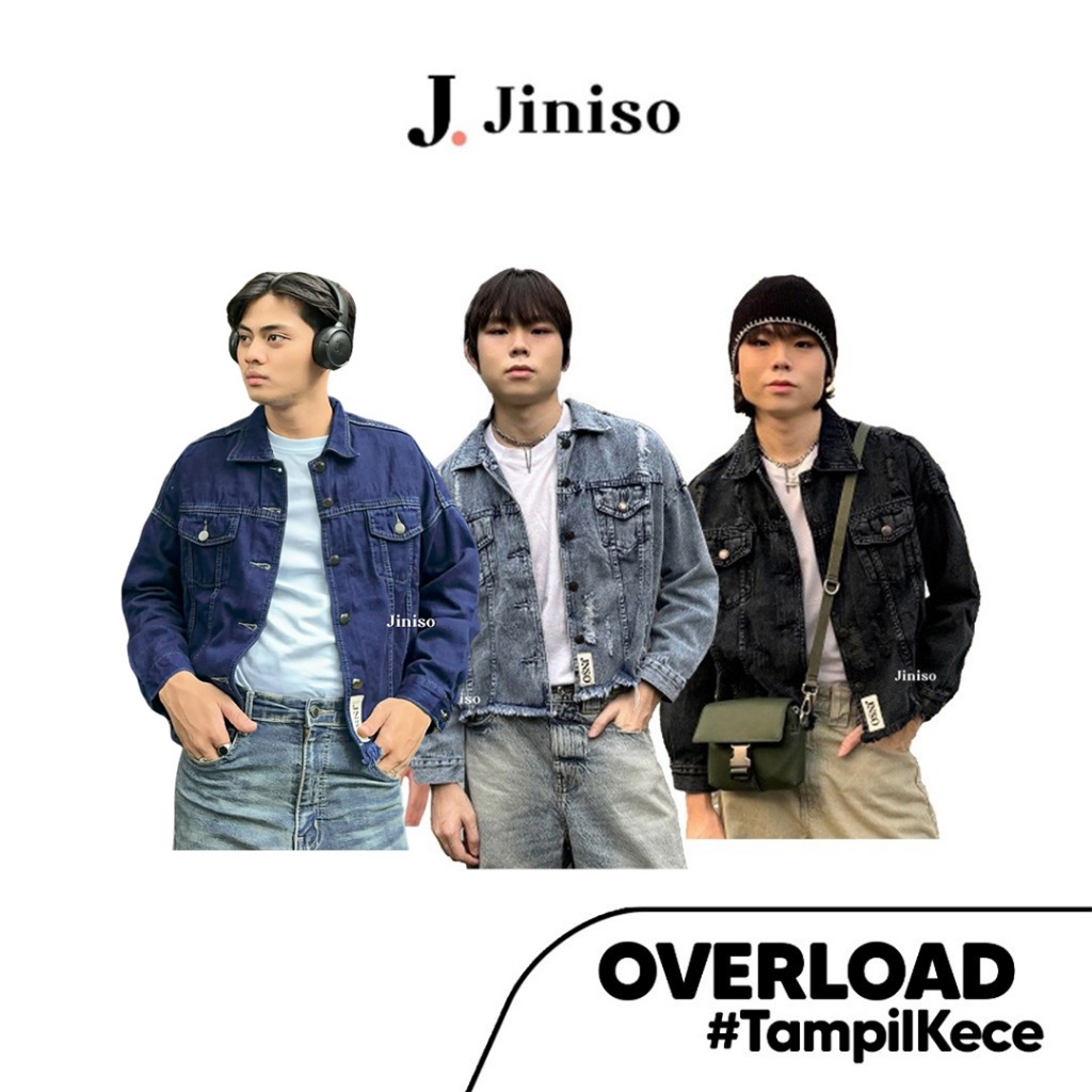 JINISO Pria Oversize Jaket Jeans