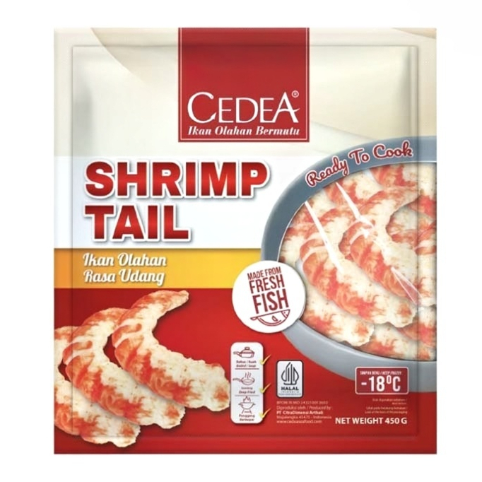 CEDEA Shrimp Tail 450gr | Ikan Olahan Rasa Udang | Shrimp Tail 450gr Cedea Frozen