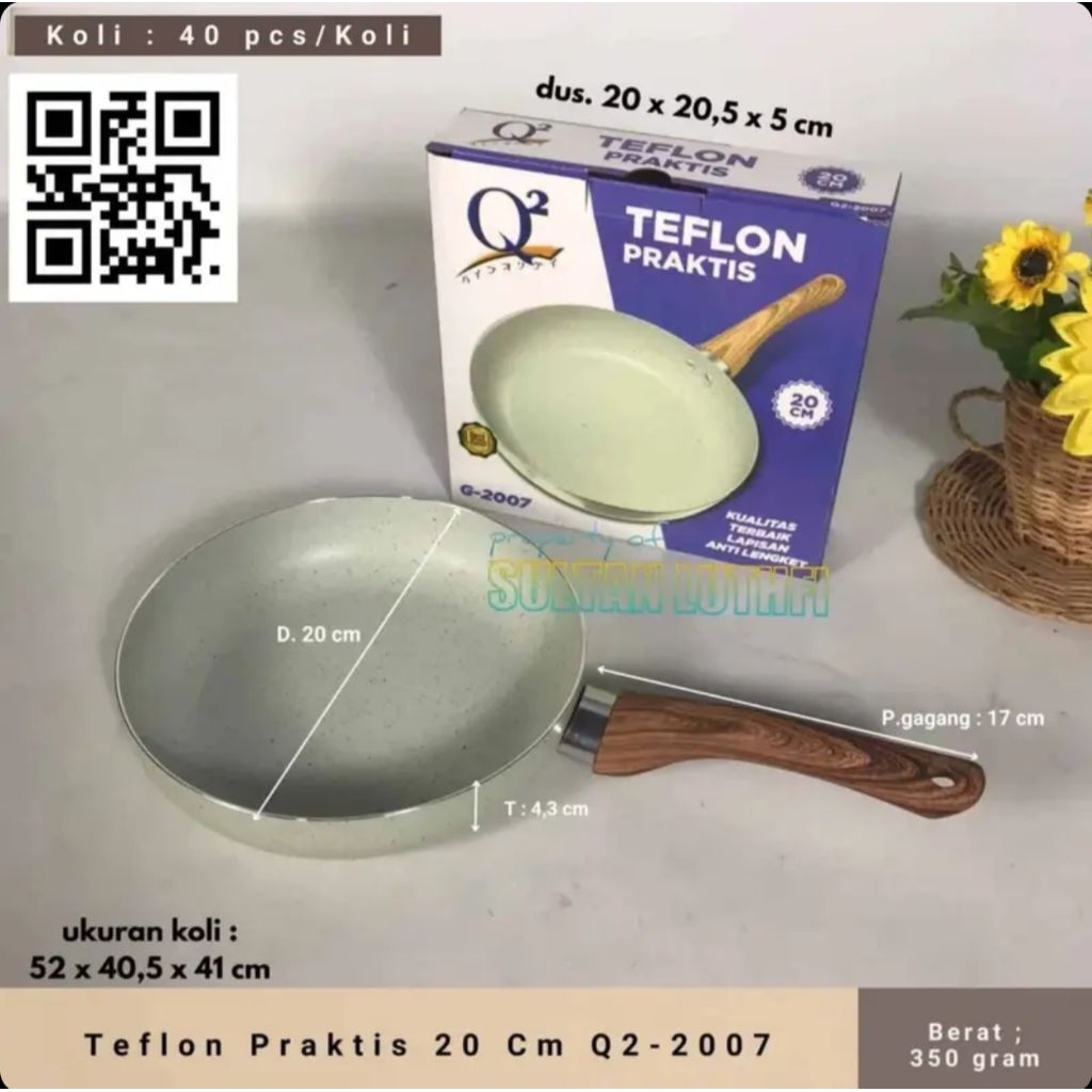 Teflon Praktis 20 Cm Q2-2007 | Q2-1807 | Q2-2025