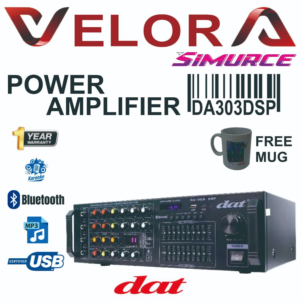 Amplifier Dat DA-303 DSP Original Ampli Power Equalizer Mixer Karaoke