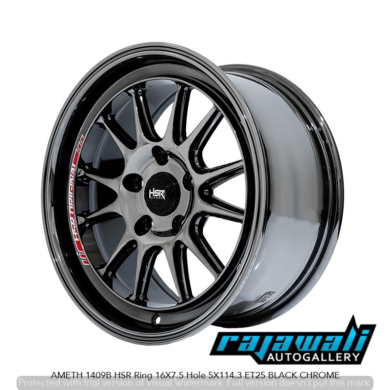VELG HSR WHEEL - AMETH RING 16 BLACK CHROME UNTUK MOBIL RUSH TERIOS INNOVA XPANDER