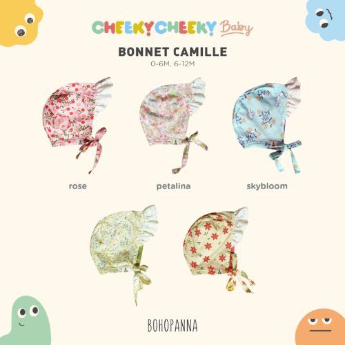 Bohopanna Bonnet Ruffle & Bonnet Camille / Topi Bayi
