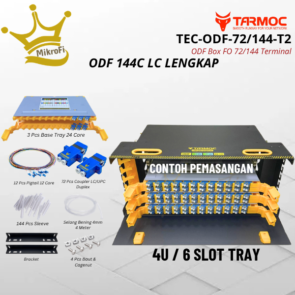 Fiber Optic ODF 144 Core LC Lengkap Rackmount | ODF 144C LC