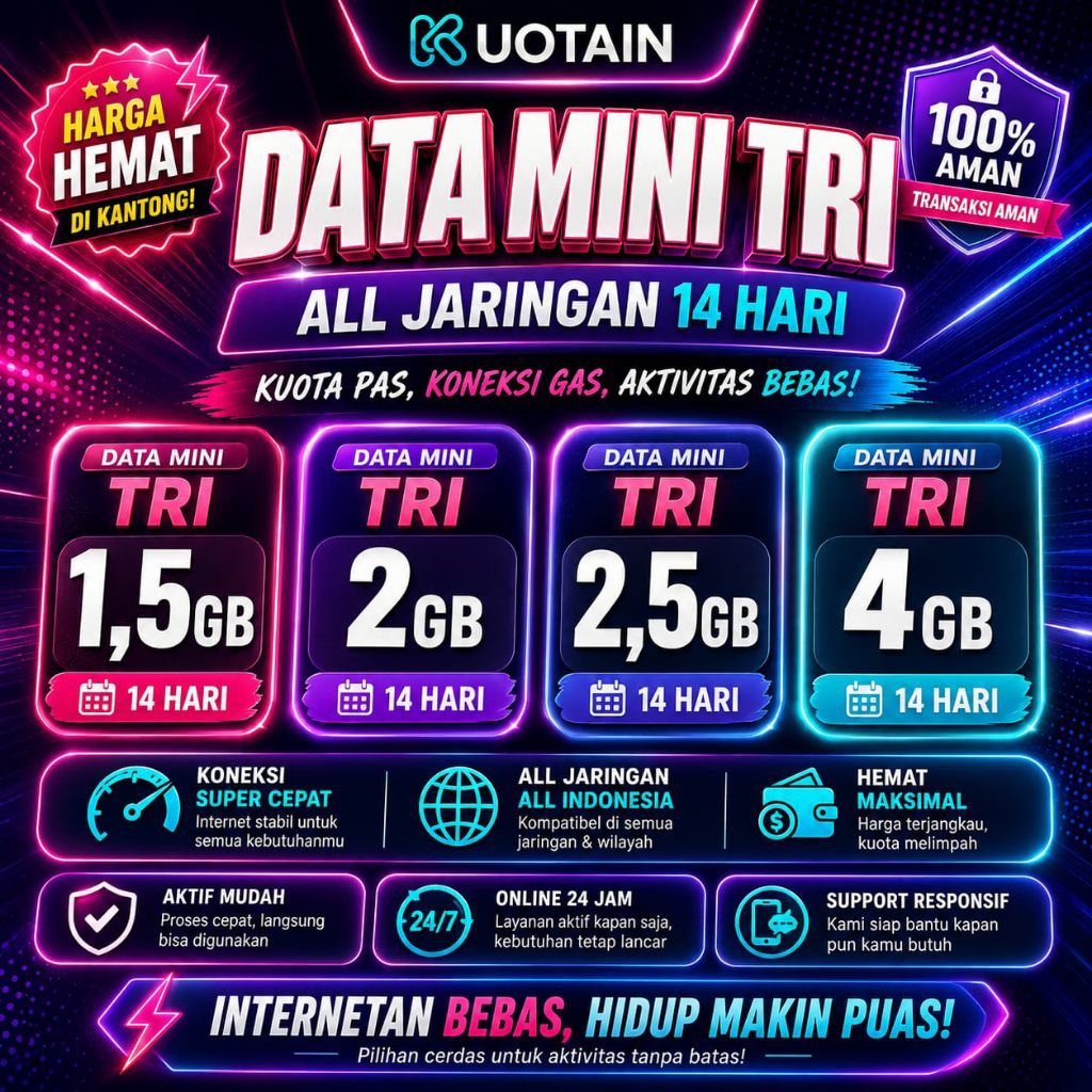 Kuota Tri Data Mini/Paket Data Tri 14 Hari/Kuota Data Tri Harian