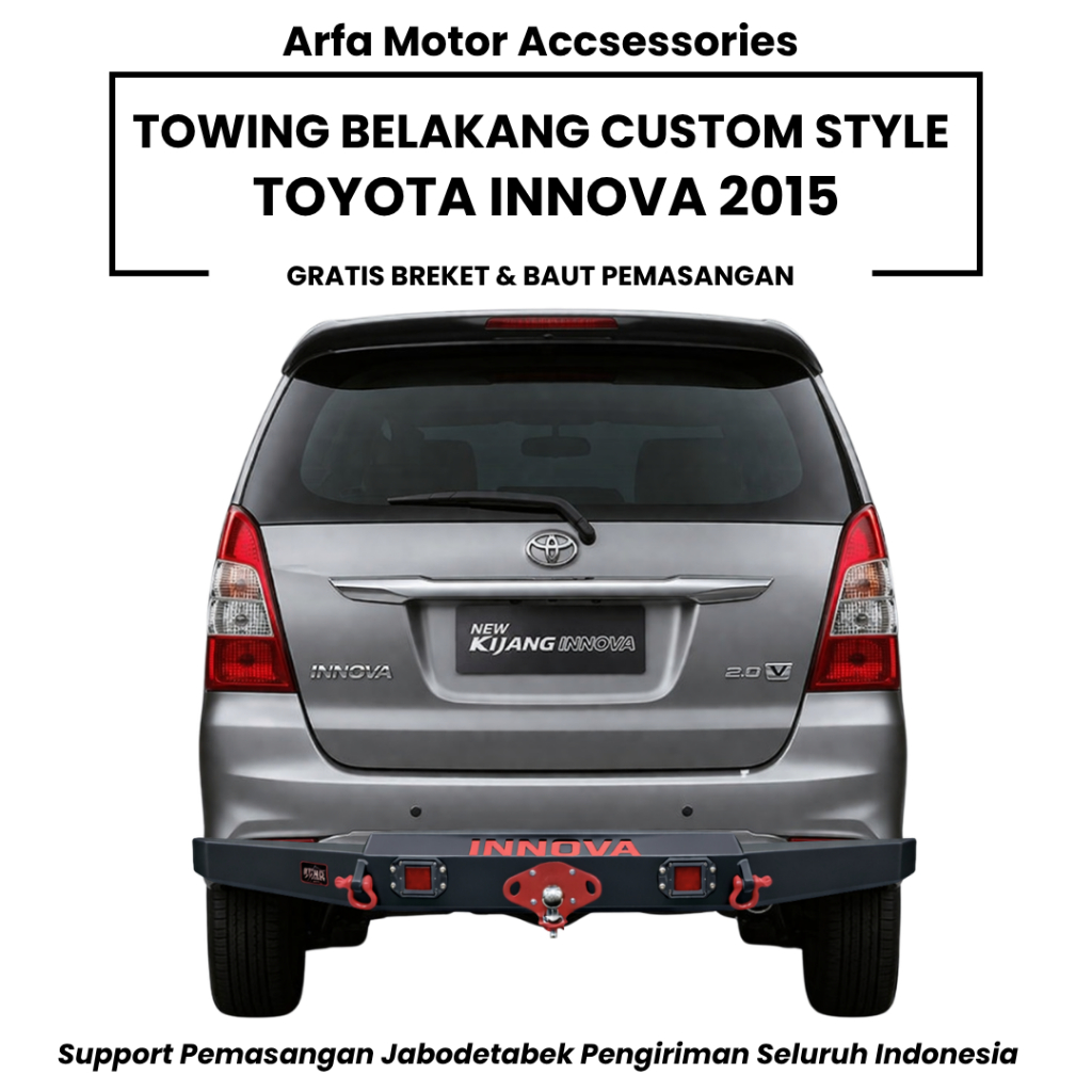 Towing belakang innova 2014 custom tanduk pengaman pelindung bemper anti karat