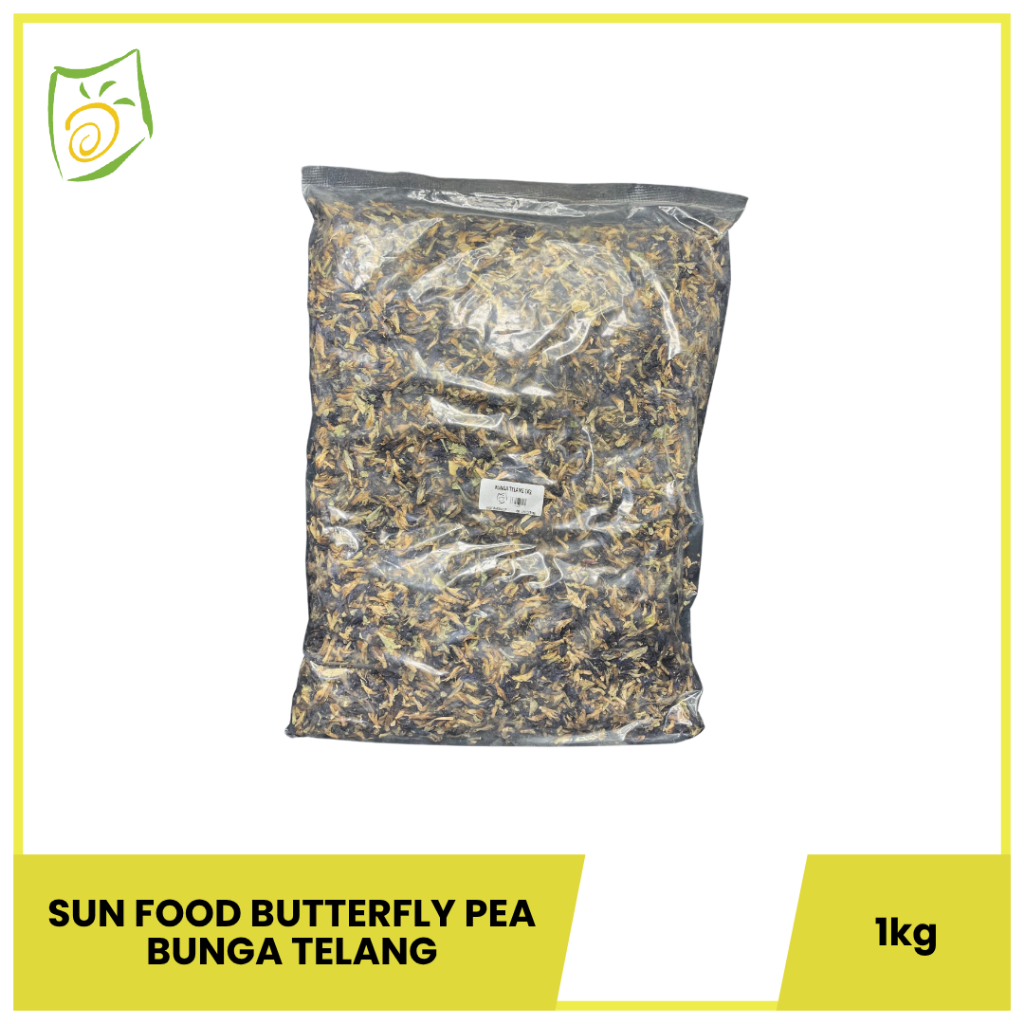 SUN FOOD Butterfly Pea (Bunga Telang) 1Kg – Bunga Telang Kering Premium Alami untuk Minuman, Dessert