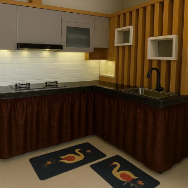 Horden kolong dapur coklat 4pcs