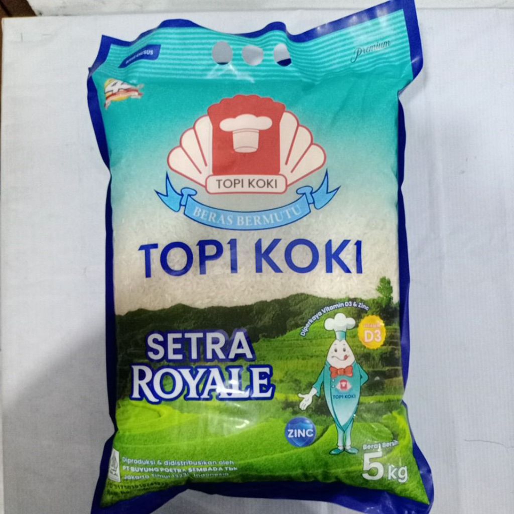 BERAS CAP TOPI KOKI SETRA ROYALE 5 KG 5KG - TOPI KOKI SETRA ROYALE 5KG