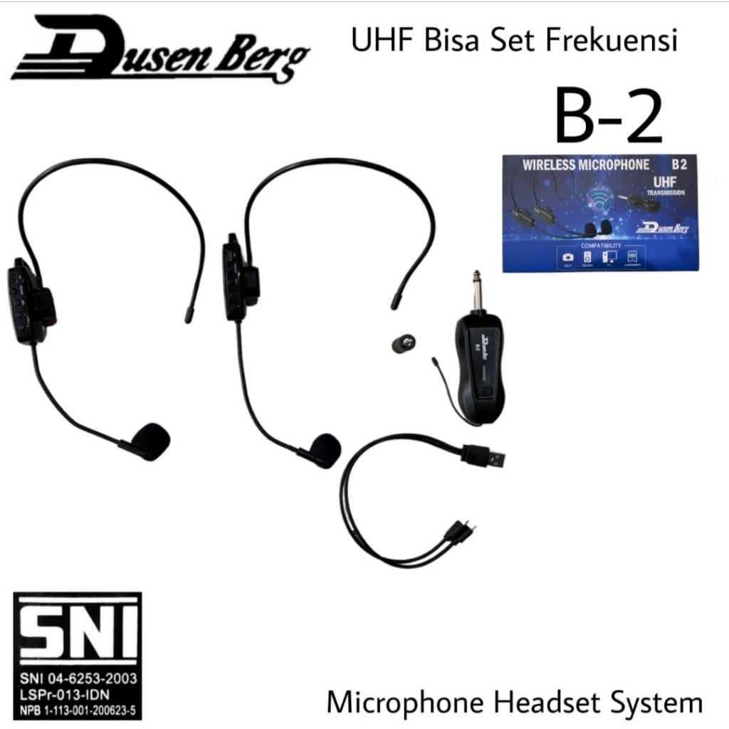 Mic Wireless Headset Isi 2 Mic Mic Wireless Dusenberg B2
